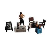 Hellery miniature de stand de 1/64, figurines de personnages, accessoires de diorama pour collectionneurs