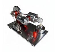 Hellery Moteur Générateur Maquette Éducative Modèle Thermique Démonstration Mécanique avec Indicateur Led en Alliage d'Aluminium et Verre Convient à Bureau Collection Enseignement Cadeau
