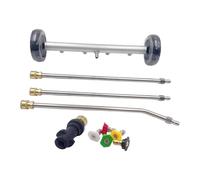 Hellery Nettoyeur de Soubassement, Nettoyeur Haute Pression, Pulvérisateur de Soubassement, Lavage Auto, Balai à Eau, Accessoire de Nettoyage Haute Pression E, Roues Noires