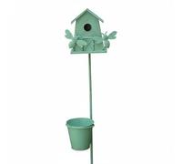 Hellery Nichoir Planteur Jardin Sculpture Extérieure Fer Forgé Décor Pot de Fleurs Mangeoire Oiseaux Piquet Jardin Solide Double Fonction Convient Parterres Détente Cadeau Nature, Abeille