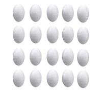 Hellery Oeufs En Mousse Oeufs de Pâques Boules Solides Vierges Oeufs En Polystyrène Non Peints Faux Oeufs pour Ornements D'Halloween Décoration de Vacances, 20 Pièces 12 Cm