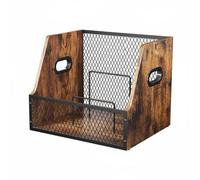 Hellery Panier de Rangement Vinyle Caisse Vintage Boîte pour Disques Support à Albums Grillagée pour Visibilité et Protection Structure Robuste pour