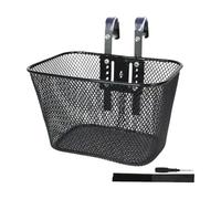 Hellery Panier de Vélo pour Enfants Panier en Maille Métallique Support Avant Corbeille de Bicyclette Grande Capacité de Rangement et Résistant Aux Intempéri, Noir