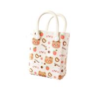 Hellery Petit Sac de Plage, été, EVA, à La Mode, avec Trous de Drainage, pour Le Shopping, Les Courtes Vacances, La Piscine, Ours Brun