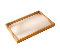 Hellery Plateau de Rangement pour Bijoux, Porte-Colliers, Cadeau Rectangulaire Multifonctionnel en Bois, Organisateur D'ornements, Cadeau pour Petite Amie, Beige Blanc
