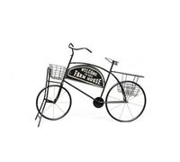 Hellery Porte Plante Vélo Extérieur Support Fleurs Chariot Jardinière Panier Fer Design Rustique Décor Vélo Métal avec Deux Paniers et Panneau Accueillant