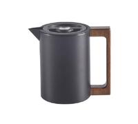 Hellery Pot Isotherme avec Poignée En Bois Thermique Carafe Isotherme avec Bec Verseur Mat Récipient Bec Verseur pour Bureau, Cuisine, Array, Noir, 0.6L