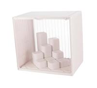 Hellery Présentoir de Vitrine, Présentoir de Figurines, Mallette de Rangement, Conteneur, Présentoir de Boîte de Rangement Empilable Transparent et Antipoussi, Blanc