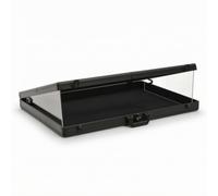 Hellery Présentoir Pliant Aluminium Support Vitrine Pliant Couvercle Acrylique Transparent Coffre d'Inventaire 18L Allure Professionnelle Ordonnée Adapté aux, Array, Noir Brillant, 40.5 30 7.5