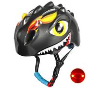Hellery Protection Crânienne Casque Dinosaure Lumière Arrière à Autonomie Électrique pour, Titane