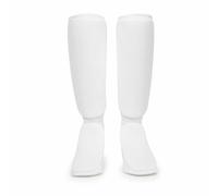 Hellery Protège-Tibias avec Protection du Cou-Pied Élastique pour Combattants, Affrontement Libre, Array, Blanc, S