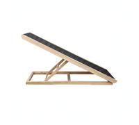 Hellery Rampe pour Animaux Rampe Chien Rampe Bois Rampe Antidérapante Rampe Pliable avec Revêtement Texturé et Cadre en Pin pour Montée sans Effort vers Lit, Champagne, Grand