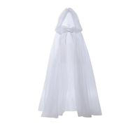 Hellery Robe Gothique à Capuche pour Halloween, Tenue Complète pour Réunion sur Scène, Blanc 180cm