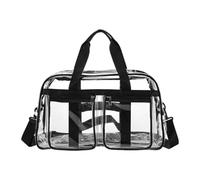 Hellery Sac Fourre-Tout Transparent, Sac à Bandoulière Léger pour Concerts, Plage, Festivals de Musique, Noir