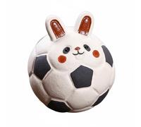 Hellery Sculpture Décorative Théière en Argile Figurine Animal Petite Statue Football Ornement Accompagnant le Service Du Thé avec Aspect Texturé Adaptée à, Lapin De Football