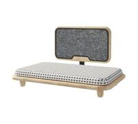 Hellery Square Resting Lit pour Chat Plateau de Repos Canapé pour Animal Panneau Griffoir Texture Robuste Cadre Bois Surélevé Tissu Confortable Convient à Salon Chambre Près du Détente