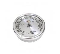Hellery Station Météo Maison Baromètre Thermomètre Hygromètre Analogique à Cadran Rond Lunette Aspect Métal Verre Imprimé Symboles Météo Lecture Facile, 70MM Silver