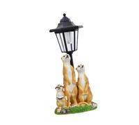 Hellery Statue de Suricate de Jardin avec Lumière Solaire, Décorative, Amusante et Originale, Cette Sculpture de Suricate En Trois Parties Est Idéale pour La