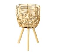Hellery Support à Plantes en Osier Tressé avec Pieds, Panier en Rotin Robuste, Jardinière pour Bureau, Café, Bar, M