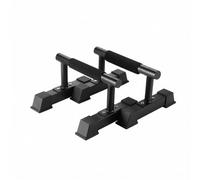 Hellery Support de Pompes Parallèles Push Up Training Stand Barres d'Appui Poignées Mousse Cadre Acier Assemblage à Vis, Noir, Noir avec Poignées Noires, Style to 2