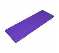 Hellery Tapis de Gymnastique Pliable Tapis de Sol Matelas de Fitness Tapis d'Étirement Coussin de Danse avec Épaisseur 5cm Soutien Du Rachis Revêtement Pu, Violet Foncé, Pu 180605CM