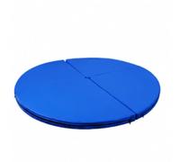 Hellery Tapis de Gymnastique Rond pour Protection Tapis de Sol Pliant Coussin Antichute Matelas d'Entraînement Rembourrage Moelleux PU Perle Adapté au Pole, Bleu, Diamètre 120cm, Épaisseur 10cm