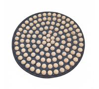 Hellery Tapis de Massage des Pieds Plateau Réflexologie Acupression Accessoire Bois Massif Bille Centrale pour Arche Caoutchouc Haute Adhérence Stabilité au, 50CM, Sans Boule