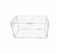Hellery Terrarium en Acrylique Transparent Vivarium Boîte Cage Réptiles Habitat Mini Animaux avec Verrou Sécurisé et Portillon de Nourrissage Ventilation, 20 Cm X 15 Cm X 15 Cm