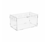 Hellery Terrarium en Acrylique Transparent Vivarium Boîte Cage Réptiles Habitat Mini Animaux avec Verrou Sécurisé et Portillon de Nourrissage Ventilation, 25 Cm X 15 Cm X 15 Cm