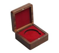 Hellery Vitrine Classique, Portable et Résistante à La Poussière, En Bois de Noyer Noir, pour Médailles D'honneur et Bijoux, à lignes rouges