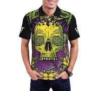 Hellfest-Music Polo Homme - Polo Shirt Rock Métal, Haut Décontracté Col Classique, T-Shirt Polo Festival Musique, Cadeau Fans de Rock et Heavy Metal Large