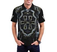 Hellfest-Music Polo Homme - Polo Shirt Rock Métal, Haut Décontracté Col Classique, T-Shirt Polo Festival Musique, Cadeau Fans de Rock et Heavy Metal X-Large