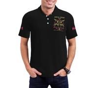 Hellfest-Music Polo Homme - Polo Shirt Rock Métal, Haut Décontracté Col Classique, T-Shirt Polo Festival Musique, Cadeau Fans de Rock et Heavy Metal 3X-Large