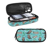 HELLHERO Trousse à crayons pour adultes et enfants avec emplacements pour stylos, Loutre de mer., Pochette à monnaie