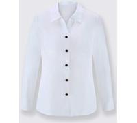 Helline Chemisier coupe classique col chemise manches longues avec boutons contrastés - - blanc BLANC 52