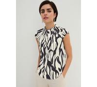 Helline Chemisier manches mi-longues à partir de la t. 48 - - noir-écru à motifs NOIR-ÉCRU À MOTIFS 46