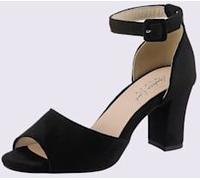 Helline Sandales textile doux en synthétique velours - - noir NOIR 36