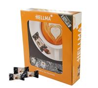 Hellma Amande dans une enveloppe de cacao - 380 pièces chocolatées individuellement - 2,4 g chacune - Boîte de conservation - Pour café et restauration