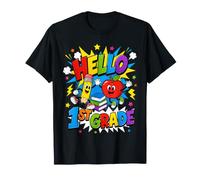 Hello 1st Grade Apple Pencil Books Back to School Classroom T-Shirt