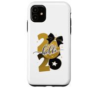 Hello 2026 Gold Disco Ball Bow New Year Celebration Design Coque pour iPhone 11