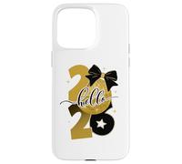 Hello 2026 Gold Disco Ball Bow New Year Celebration Design Coque pour iPhone 15 Pro Max