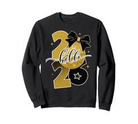 Hello 2026 Gold Disco Ball Bow New Year Celebration Design Sweatshirt
