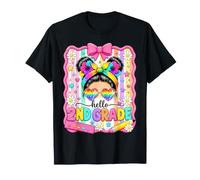 Hello 2nd Grade Messy Bun First Day of School Girls T-Shirt