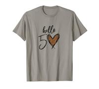 Hello 50 Happy 50th Birthday Cadeau d'anniversaire Léopard T-Shirt