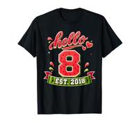 Hello 8 Est 2018 Watermelon 8th Birthday Summer Party T-Shirt