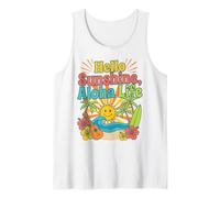 Hello Aloha Life Tropical Sunshine Hawaii Beach Vibes Design Débardeur