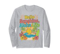Hello Aloha Life Tropical Sunshine Hawaii Beach Vibes Design Manche Longue