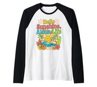 Hello Aloha Life Tropical Sunshine Hawaii Beach Vibes Design Manche Raglan