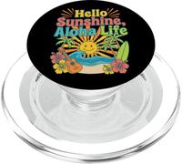 Hello Aloha Life Tropical Sunshine Hawaii Beach Vibes Design PopSockets PopGrip pour MagSafe