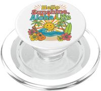 Hello Aloha Life Tropical Sunshine Hawaii Beach Vibes Design PopSockets PopGrip pour MagSafe
